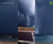 A massive waterspout hit the port of Bastia, in Corsica, turning into a tornado on Monday morning as authorities issued a safety warning