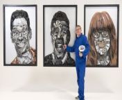 Joe Swash, Chris Kamara, and Angela Barnes have all been immortalised – with portraits made entirely of scrapped car parts.&#60;br/&#62;&#60;br/&#62;Mixed-media artist David Badcock has created the three familiar faces, using only materials which are destined for the scrap heap. &#60;br/&#62;&#60;br/&#62;The industrial artist dedicated over 110 hours repurposing 100kg of used parts from five scrapped cars, incorporating over 1,000 individual nuts and bolts. &#60;br/&#62;&#60;br/&#62;By using a car bonnet as a canvas, the industrial artist masterfully crafted striking likenesses of the three TV stars, each measuring 1.2m by 1.5m.&#60;br/&#62;&#60;br/&#62;Materials used to bring the portraits to life included tyres, steering wheels, broken lights, body metal and thousands of nuts and bolts. &#60;br/&#62;&#60;br/&#62;David was challenged to create the sculptures by Dave and UKTV Play to mark the launch of its new series, World’s Most Dangerous Roads – which all three celebs star in – from 18th February at 8pm.&#60;br/&#62;&#60;br/&#62;He said: “The challenge of turning discarded car parts into celebrity portraits was a dream commission which allowed me to blend my love of art and cars and I’m delighted with the final results.”&#60;br/&#62;&#60;br/&#62;Angela Barnes said: “Having your likeness crafted from car parts is quite something, though it&#39;s more flattering than them using the back end of a bus. &#60;br/&#62;&#60;br/&#62;“David has managed to capture the essence of each of us using scrap car parts – that&#39;s just extraordinary.&#60;br/&#62;&#60;br/&#62;“It was so much fun being part of this project, and now I can&#39;t wait for the world to see what we got up to on our adventures on the upcoming series.”&#60;br/&#62;&#60;br/&#62;Cherie Hall, Dave and UKTV Play channel director, said: “Our three car-part portraits set the scene for our most entertaining series of World’s Most Dangerous Roads yet.&#60;br/&#62;&#60;br/&#62;“Once again, our participating celebrities will tackle the treachery and laugh in the face of danger as they get behind the wheel for some of the world’s trickiest driving challenges.”
