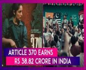 Article 370 is a compelling political thriller skillfully directed by Aditya Suhas Jambhale. Starring Yami Gautam in the lead role, this film made its theatrical debut on February 23. Remarkably, within seven days of its release, it has already surpassed the Rs 35 crore mark at the domestic box office, all thanks to positive word-of-mouth. Audiences have been captivated by the film&#39;s compelling narrative and the stellar performances delivered by its cast.