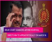 On March 7, a Delhi Court issued summons to Chief Minister Arvind Kejriwal. The summons was issued on a fresh complaint by the Enforcement Directorate (ED) for allegedly evading its summonses in a money laundering case related to the alleged excise policy case. Additional Chief Metropolitan Magistrate Divya Malhotra directed Arvind Kejriwal to appear before the court on March 16. Watch the video to know more.&#60;br/&#62;