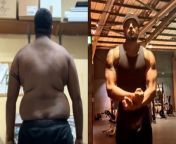 Credit: SWNS / Nithun Puvirajasingam&#60;br/&#62;&#60;br/&#62;&#60;br/&#62;A man depressed when a girlfriend left him due to his weight gain has lost 64kg - and now works as a personal trainer.&#60;br/&#62;&#60;br/&#62;Nithun Puvirajasingam, 27, gained 44kg during lockdown and went from 100kg to 144kg.&#60;br/&#62;&#60;br/&#62;He says his girlfriend couldn&#39;t bear to see him &#92;