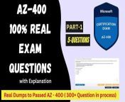 AZ 400 DevOps Exam with Real Exam Questions Dumps - Part 1 (5 Questions)&#60;br/&#62;&#60;br/&#62;https://www.youtube.com/playlist?list=PLptATww9tK5ZzJoOBx9-FHU633abNDWw7&#60;br/&#62;&#60;br/&#62;Question 1&#60;br/&#62;&#60;br/&#62;You are configuring project metrics for dashboards in Azure DevOps. You need to configure a chart widget that measures the elapsed time to complete work items once they become active. Which of the following is the widget you should use? &#60;br/&#62;&#60;br/&#62;Options &#60;br/&#62;&#60;br/&#62;A. Cumulative Flow Diagram &#60;br/&#62;B. Burnup &#60;br/&#62;C. Cycle time &#60;br/&#62;D. Burndown &#60;br/&#62;&#60;br/&#62;Question 2&#60;br/&#62;&#60;br/&#62;You need to consider the underlined segment to establish whether it is accurate. The Burnup widget measures the elapsed time from creation of work items to their completion. Select `No adjustment required` if the underlined segment is accurate. If the underlined segment is inaccurate, select the accurate option. &#60;br/&#62;&#60;br/&#62;A. No adjustment required. &#60;br/&#62;B. Lead time &#60;br/&#62;C. Test results trend &#60;br/&#62;D. Burndown &#60;br/&#62;&#60;br/&#62;Question 3&#60;br/&#62;You are making use of Azure DevOps to manage build pipelines, and also deploy pipelines. The development team is quite large, and is regularly added to. You have been informed that the management of users and licenses must be automated when it can be. Which of the following is a task that can&#39;t be automated? &#60;br/&#62;&#60;br/&#62;A. Group membership changes &#60;br/&#62;B. License assignment &#60;br/&#62;C. Assigning entitlements &#60;br/&#62;D. License procurement &#60;br/&#62;&#60;br/&#62;Question 4&#60;br/&#62;You have been tasked with strengthening the security of your team&#39;s development process. You need to suggest a security tool type for the Continuous Integration (CI) phase of the development process. Which of the following is the option you would suggest? &#60;br/&#62;&#60;br/&#62;A. Penetration testing &#60;br/&#62;B. Static code analysis &#60;br/&#62;C. Threat modeling &#60;br/&#62;D. Dynamic code analysis &#60;br/&#62;&#60;br/&#62;Question 5&#60;br/&#62;&#60;br/&#62;Your company is currently making use of Team Foundation Server 2013 (TFS 2013), but intend to migrate to Azure DevOps. You have been tasked with supplying a migration approach that allows for the preservation of Team Foundation Version Control changesets dates, as well as the changes dates of work items revisions. The approach should also allow for the migration of all TFS artifacts, while keeping migration effort to a minimum. You have suggested upgrading TFS to the most recent RTW release.Which of the following should also be suggested? &#60;br/&#62;&#60;br/&#62;A. Installing the TFS kava SDK &#60;br/&#62;B. Using the TFS Database Import Service to perform the upgrade. &#60;br/&#62;C. Upgrading PowerShell Core to the latest version. &#60;br/&#62;D. Using the TFS Integration Platform to perform the upgrade.