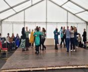 As part of the St Patrick&#39;s Day celebrations in Newry, visitors to the city centre were able to try their hand at ceili dancing.&#60;br/&#62;In the marquee at Margaret Square dancers were called by Raymond Carroll who was joined by other guests.