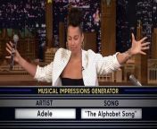 Jimmy challenges Alicia Keys to a game of random musical impressions like Gwen Stefani singing &#92;
