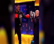 Anthony Joshua sends Tom Allen &#39;flying&#39; with uppercutSource: The Jonathan Ross Show, ITV