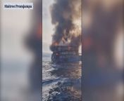 A ferry with more than 100 people on board caught fire off the coast of southern Thailand on Thursday morning, forcing passengers to jump into the sea to escape the blaze.The overnight ferry left the coastal province of Surat Thani on Wednesday evening and was about to arrive at Koh Tao, a popular tourist destination about a hundred kilometers off the coast in the Gulf of Thailand, when the fire began.One of the passengers, Maitree Promjampa, told The Associated Press by phone that he first heard a crackling sound then smelled smoke.Less than five minutes later he saw flames, causing those on board to start shouting and ring the alarm.Authorities confirmed that there were no injuries.