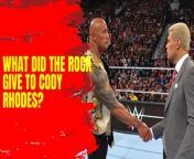Witness the electrifying moment between The Rock and Cody Rhodes on the Raw after WrestleMania! What did The Rock put in Cody&#39;s hand? #WrestleMania #TheRock #CodyRhodes #RawAfterMania #UlaFala
