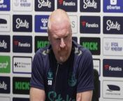 Everton boss Sean Dyche gives his view on the club&#39;s latest 2 point deduction for breaches of Financial Fair Play ahead of their Premier League clash with Chelsea&#60;br/&#62;Finch Farm, Liverpool, UK