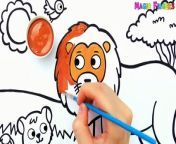 Lion Drawing, Painting and Coloring for Kids & Toddlers _ Drawing Basics #219 from baldi39s basics in education and learning game