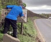 John Edwards cleaning up Shropshire one road sign at a time