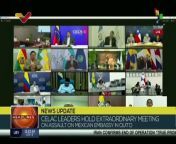 Speech by President Luis Arce at the CELAC summit on Ecuador&#39;s invasion of the Mexican embassy in that country. teleSUR&#60;br/&#62;