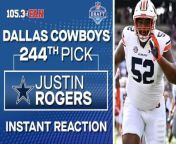 With the 244th pick in the 2024 NFL Draft, the Dallas Cowboys selected Justin Rogers, defensive tackle from Auburn. Check out the Draft show react and analyze the pick in the video above!