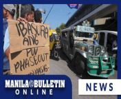Protesters from transport group Pagkakaisa ng mga Samahan ng Tsuper at Operator Nationwide (PISTON) are shouting their slogans during a protest action along Caruncho Ave in Pasig City on Monday, April 29. &#60;br/&#62;&#60;br/&#62;They urge other jeepney drivers passing by the area to join the nationwide three-day strike amid the looming final deadline for the consolidation of jeepney operators to either a cooperative or a corporation as the first step in the Public Utility Vehicle (PUV) Modernization Program. &#60;br/&#62;&#60;br/&#62;Subscribe to the Manila Bulletin Online channel! - https://www.youtube.com/TheManilaBulletin&#60;br/&#62;&#60;br/&#62;Visit our website at http://mb.com.ph&#60;br/&#62;Facebook: https://www.facebook.com/manilabulletin &#60;br/&#62;Twitter: https://www.twitter.com/manila_bulletin&#60;br/&#62;Instagram: https://instagram.com/manilabulletin&#60;br/&#62;Tiktok: https://www.tiktok.com/@manilabulletin&#60;br/&#62;&#60;br/&#62;#ManilaBulletinOnline&#60;br/&#62;#ManilaBulletin&#60;br/&#62;#LatestNews