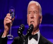 Anti-war demonstrators turn their anger on guests at the White House correspondents&#39; dinner -- including US President Joe Biden.