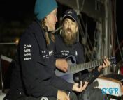 Skipper Tapio Lehtinen and his crew on Galiana WithSecure (06) cross the Royal Yacht Squadron finish line at 23:12 UTC on 24 April 2024, completing their circumnavigation in the McIntyre Ocean Globe Race 2023.&#60;br/&#62;&#60;br/&#62;First Mate Ville Norra shares his latest onboard composition &#92;
