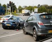 Crash at Emstrey Roundabout in Shrewsbury