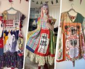 A Liverpool woman earns up to £2,500 per month by transforming old tea towels into unique garments.&#60;br/&#62;&#60;br/&#62;Scarlett Hawkes, 28, has always loved fashion and has been sewing since she was aged 14. But, after dropping out of university - where she was studying womenswear - she decided to continue to teach herself. &#60;br/&#62;&#60;br/&#62;Learning the basics from YouTube and Google and launching an Etsy shop during the pandemic, Scarlett began upcycling her mum’s clothes but found her true calling when she transformed a Heinz ketchup tea towel into a dress. &#92;