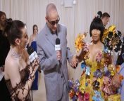 Nick Minaj talks with Emma Chamberlain at the 2024 Met Gala about her transformative Met Gala look. Minaj’s Met look tonight serves an artistic interpretation of the sculptural floral designs that Marni first showed in its spring 2024 collection last year—and takes the theme to a whole new level.