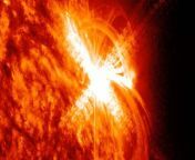 Sunspot AR3234 blasted an X2-class solar flare. NASA&#39;s Solar Dynamics Observatory captured the fireworks in multiple wavelengths.&#60;br/&#62;&#60;br/&#62;Credit: NASA/SDO/Helio Viewer &#124; edited by Space.com&#39;s Steve Spaleta&#60;br/&#62;Music: Shifting Angles by Experia / courtesy of Epidemic Sound