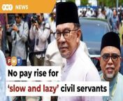 The prime minister says potential investors are put off coming to Malaysia by its slow-moving bureaucracy.&#60;br/&#62;&#60;br/&#62;Read More: https://www.freemalaysiatoday.com/category/nation/2024/05/05/no-pay-rise-for-slow-and-lazy-civil-servants-says-anwar/ &#60;br/&#62;&#60;br/&#62;Free Malaysia Today is an independent, bi-lingual news portal with a focus on Malaysian current affairs.&#60;br/&#62;&#60;br/&#62;Subscribe to our channel - http://bit.ly/2Qo08ry&#60;br/&#62;------------------------------------------------------------------------------------------------------------------------------------------------------&#60;br/&#62;Check us out at https://www.freemalaysiatoday.com&#60;br/&#62;Follow FMT on Facebook: https://bit.ly/49JJoo5&#60;br/&#62;Follow FMT on Dailymotion: https://bit.ly/2WGITHM&#60;br/&#62;Follow FMT on X: https://bit.ly/48zARSW &#60;br/&#62;Follow FMT on Instagram: https://bit.ly/48Cq76h&#60;br/&#62;Follow FMT on TikTok : https://bit.ly/3uKuQFp&#60;br/&#62;Follow FMT Berita on TikTok: https://bit.ly/48vpnQG &#60;br/&#62;Follow FMT Telegram - https://bit.ly/42VyzMX&#60;br/&#62;Follow FMT LinkedIn - https://bit.ly/42YytEb&#60;br/&#62;Follow FMT Lifestyle on Instagram: https://bit.ly/42WrsUj&#60;br/&#62;Follow FMT on WhatsApp: https://bit.ly/49GMbxW &#60;br/&#62;------------------------------------------------------------------------------------------------------------------------------------------------------&#60;br/&#62;Download FMT News App:&#60;br/&#62;Google Play – http://bit.ly/2YSuV46&#60;br/&#62;App Store – https://apple.co/2HNH7gZ&#60;br/&#62;Huawei AppGallery - https://bit.ly/2D2OpNP&#60;br/&#62;&#60;br/&#62;#FMTNews #AnwarIbrahim #NoPayRaise #LazyCivilServant