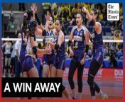 Lady Bulldogs take Game 1 of UAAP women&#39;s volleyball finals&#60;br/&#62;&#60;br/&#62;The National University Lady Bulldogs take down the University of Santo Tomas Golden Tigresses in straight sets, 25-23, 25-20, 25-20, in the UAAP Season 86 women’s volleyball finals at the Smart Araneta Coliseum on Saturday, May 11. Bella Belen churned out 13 points along with eight excellent digs and eight excellent receptions.Belen said they have to brace for UST’s bounce back attempt in the Game 2 of the Finals&#60;br/&#62;&#60;br/&#62;Video by Nicole Anne D.G. Bugauisan&#60;br/&#62;&#60;br/&#62;Subscribe to The Manila Times Channel - https://tmt.ph/YTSubscribe&#60;br/&#62; &#60;br/&#62;Visit our website at https://www.manilatimes.net&#60;br/&#62; &#60;br/&#62; &#60;br/&#62;Follow us: &#60;br/&#62;Facebook - https://tmt.ph/facebook&#60;br/&#62; &#60;br/&#62;Instagram - https://tmt.ph/instagram&#60;br/&#62; &#60;br/&#62;Twitter - https://tmt.ph/twitter&#60;br/&#62; &#60;br/&#62;DailyMotion - https://tmt.ph/dailymotion&#60;br/&#62; &#60;br/&#62; &#60;br/&#62;Subscribe to our Digital Edition - https://tmt.ph/digital&#60;br/&#62; &#60;br/&#62; &#60;br/&#62;Check out our Podcasts: &#60;br/&#62;Spotify - https://tmt.ph/spotify&#60;br/&#62; &#60;br/&#62;Apple Podcasts - https://tmt.ph/applepodcasts&#60;br/&#62; &#60;br/&#62;Amazon Music - https://tmt.ph/amazonmusic&#60;br/&#62; &#60;br/&#62;Deezer: https://tmt.ph/deezer&#60;br/&#62;&#60;br/&#62;Tune In: https://tmt.ph/tunein&#60;br/&#62;&#60;br/&#62;#themanilatimes &#60;br/&#62;#philippines&#60;br/&#62;#volleyball &#60;br/&#62;#sports&#60;br/&#62;
