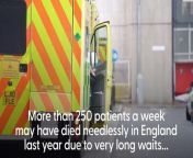 More than 250 patients a week ‘die needlessly due to long A&amp;E waits’