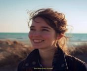 Prompt Midjourney : photographic spring seaside young woman smile dimples happiness 02238 --fast