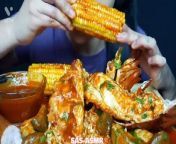 SASASMR spicy SEAFOOD boil eggs corn#asmr#seafood#makanbesar#viral#mukbang