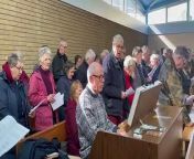 A hymn at St Boniface Roman Catholic Church before the Walk of Witness in Crediton, video by Alan Quick&#60;br/&#62;