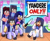 ONE GIRL in an ALL YANDERE Minecraft School! from lego 21160 minecraft