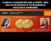 Elizabeth Blackburn and Carol Greider - Nobel prize for the mechanism of protection of chromosomes #nobelprize #carolgreider #Elizabethblackburn #Carolgreidernobelprize